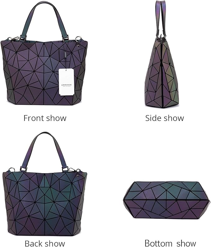 Geometric Luminous Purses and Handbags Holographic Reflective Crossbody Bag view 4