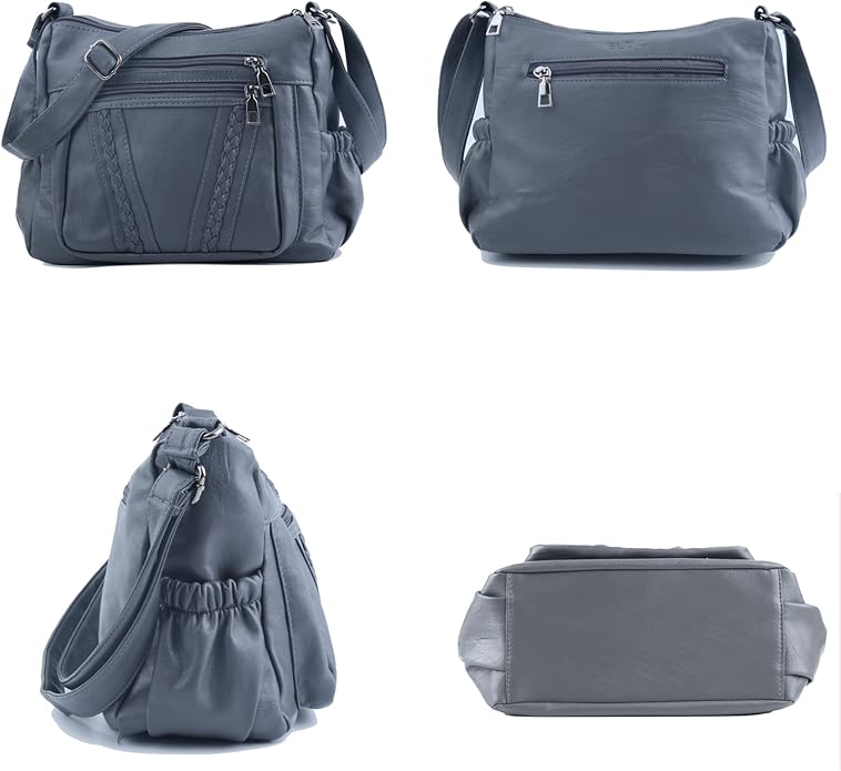 Crossbody Bags For Women Pocketbooks Soft PU Leather Multi Pocket Shoulder Bag view 2