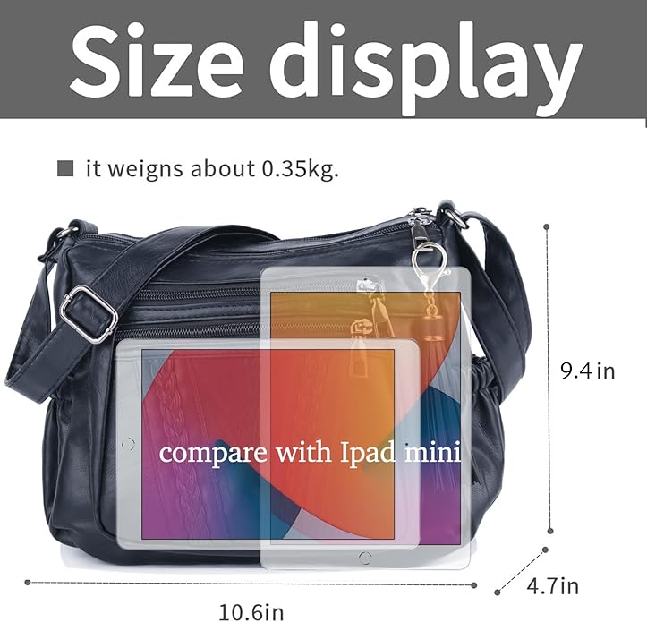Crossbody Bags For Women Pocketbooks Soft PU Leather Multi Pocket Shoulder Bag view 3
