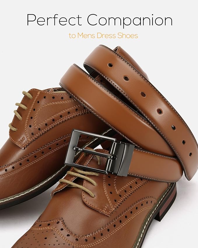 Mens Belts Leather 1 Pack - 1.25" Reversible Belts for Dress Pants view 3