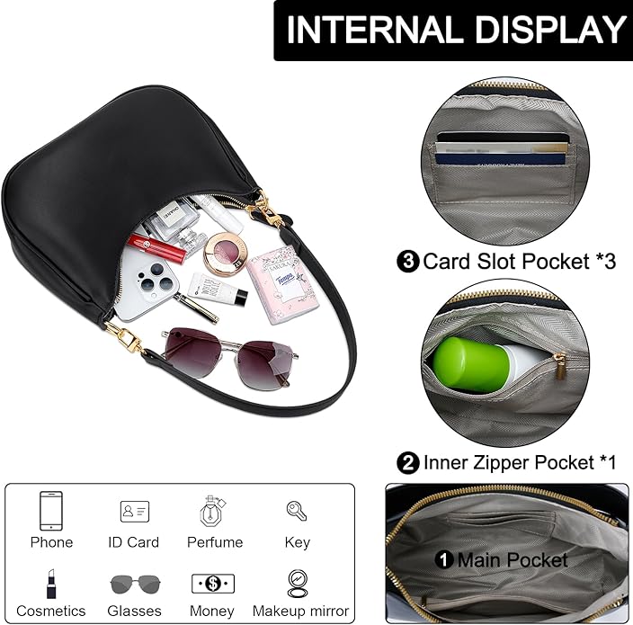 Shoulder Bag for Women Cute Hobo Purses and Handbags Retro Clutch view 4