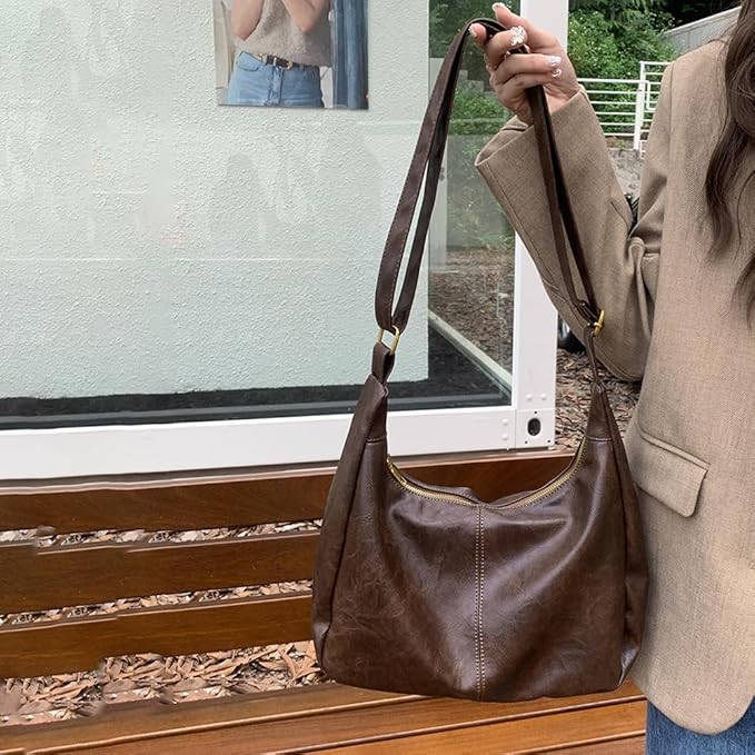 Slouchy Hobo Bags for Women Leather Shoulder Bag Everyday Purse view 4