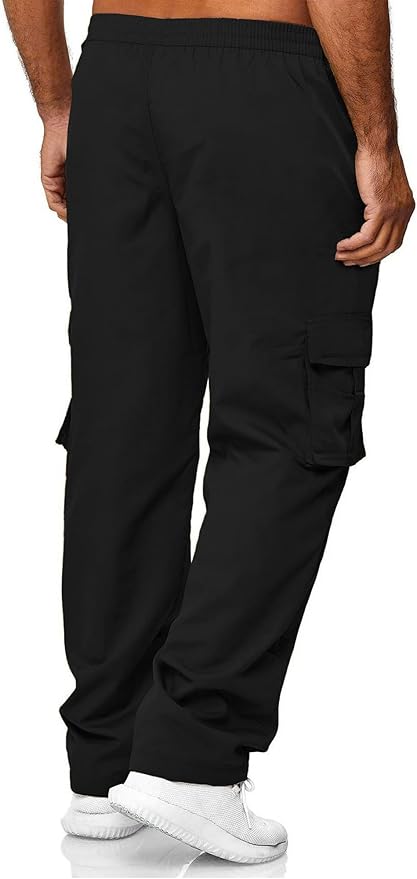 Men's Casual Cargo Sweatpants Waist Drawstring Joggers view 2