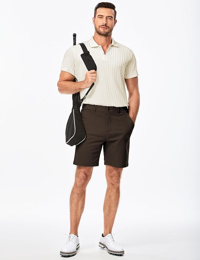 Mens Casual Polo Shirt Summer Short Sleeve Vacation Golf Shirts view 3