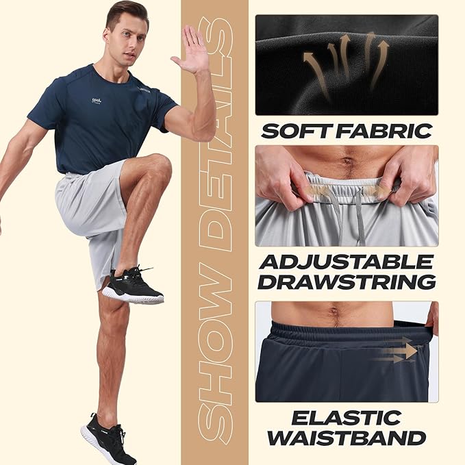 Athletic Gym Mens Shorts Quick Dry Basketball Shorts with Pockets view 2