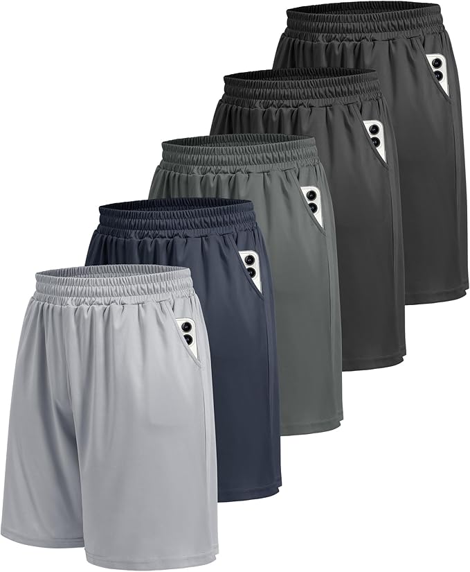 Athletic Gym Mens Shorts Quick Dry Basketball Shorts with Pockets